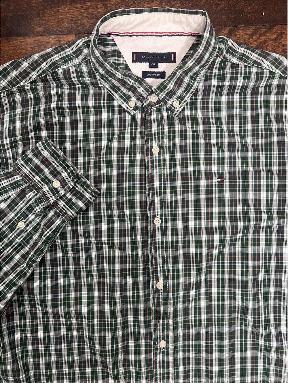 Tommy Hilfiger Long Sleeve Plaid Button-Down Shirt Boy's XXL